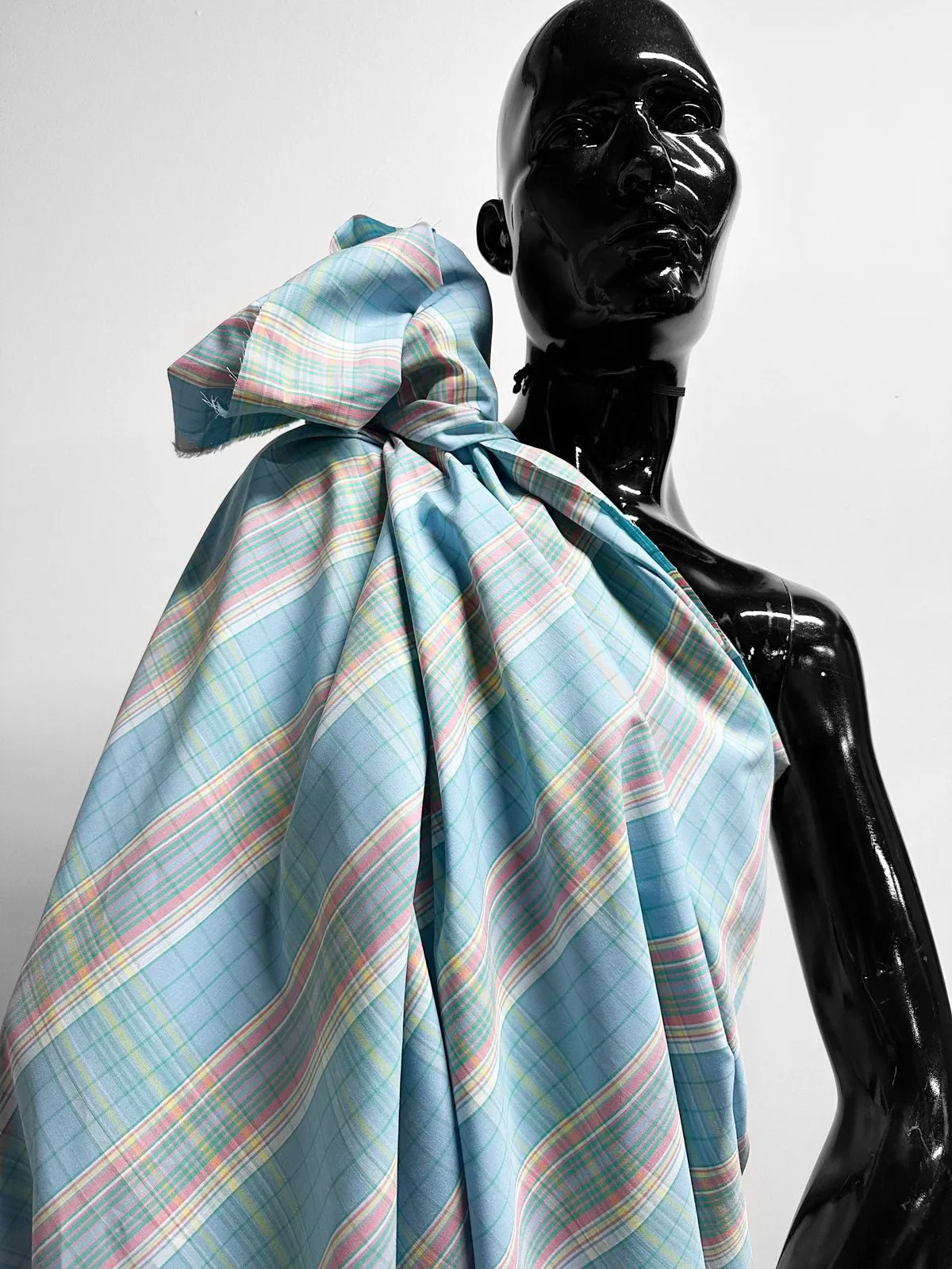 1 7/8 Last Piece  Pastel Plaid Cotton Poplin