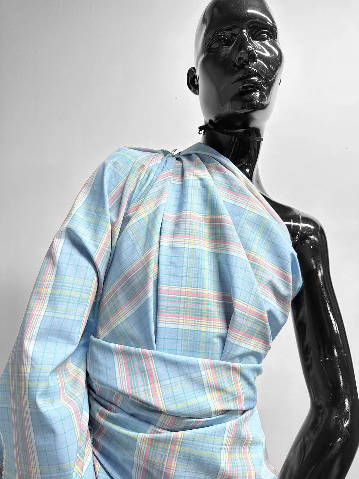 1 7/8 Last Piece  Pastel Plaid Cotton Poplin