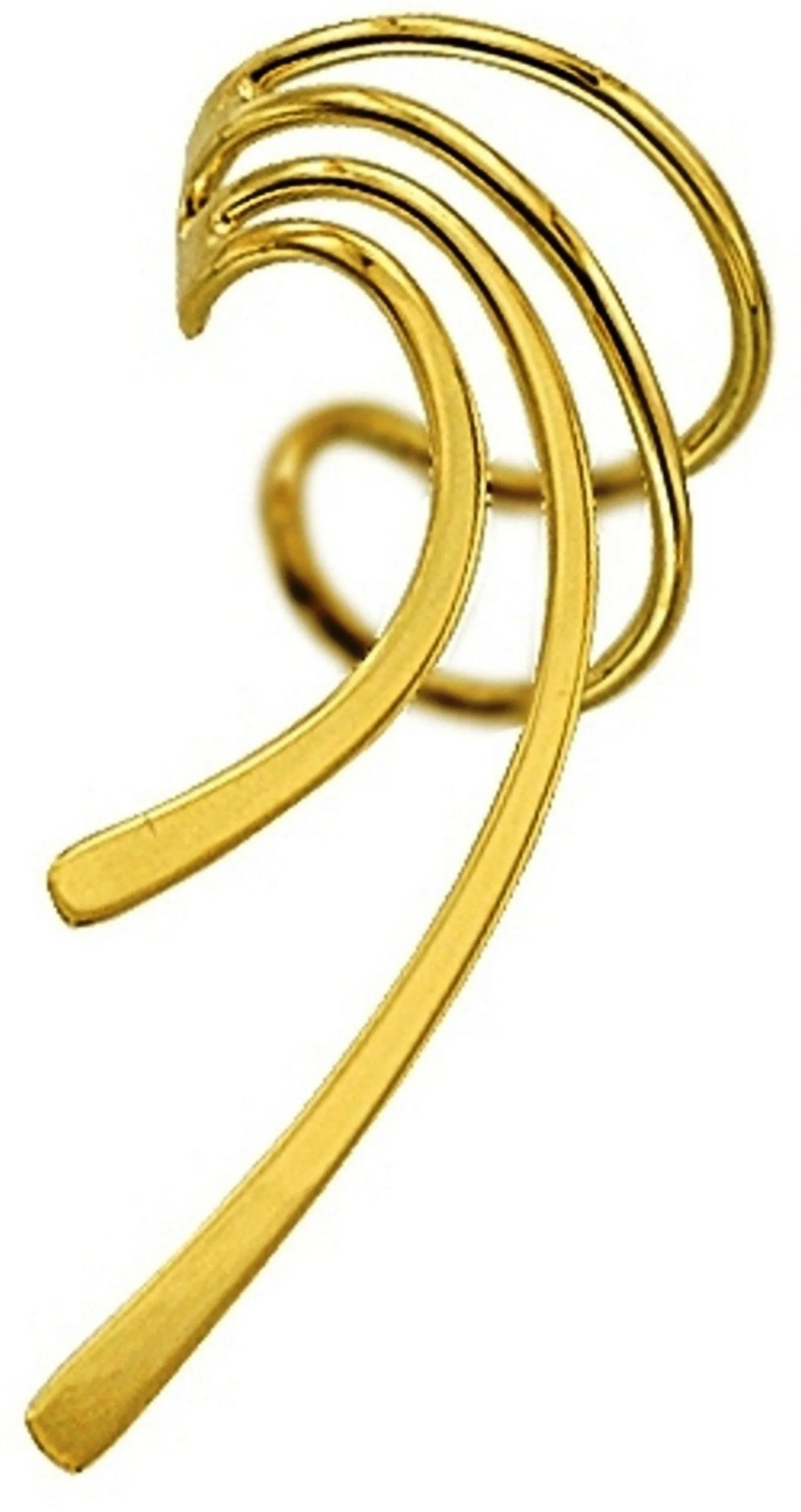 Beautifully Simple Classic Long Wave Ear Cuff / Jackets Solid