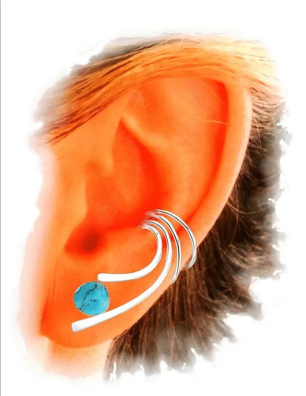 Beautifully Simple Classic Long Wave Ear Cuff / Jackets Solid