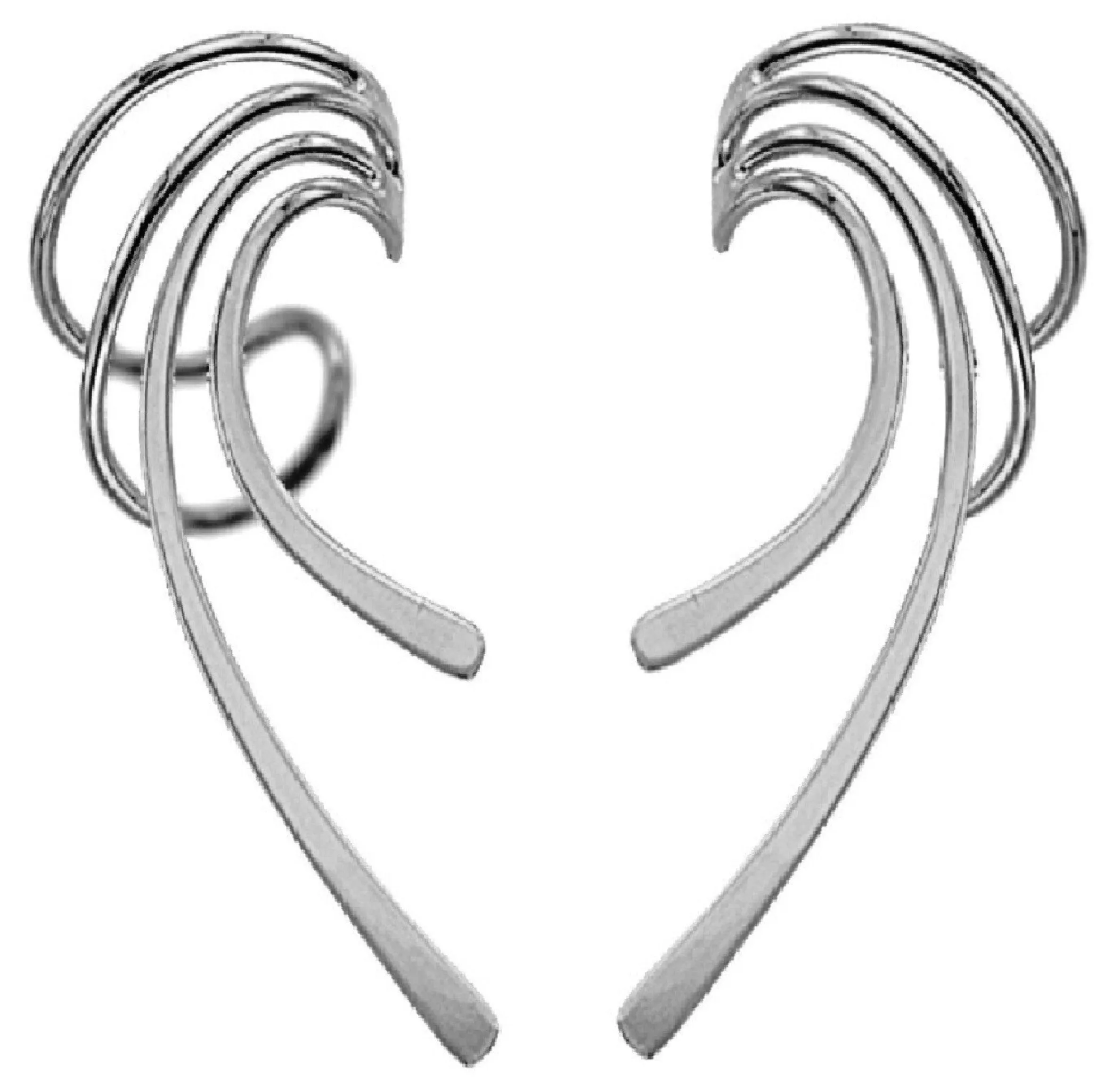 Beautifully Simple Classic Long Wave Ear Cuff / Jackets Solid