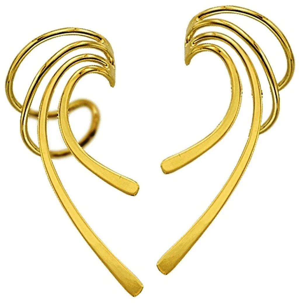 Beautifully Simple Classic Long Wave Ear Cuff / Jackets Solid