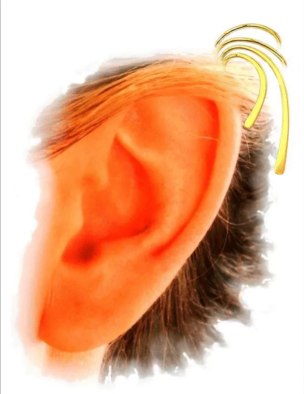 Beautifully Simple Classic Long Wave Ear Cuff / Jackets Solid