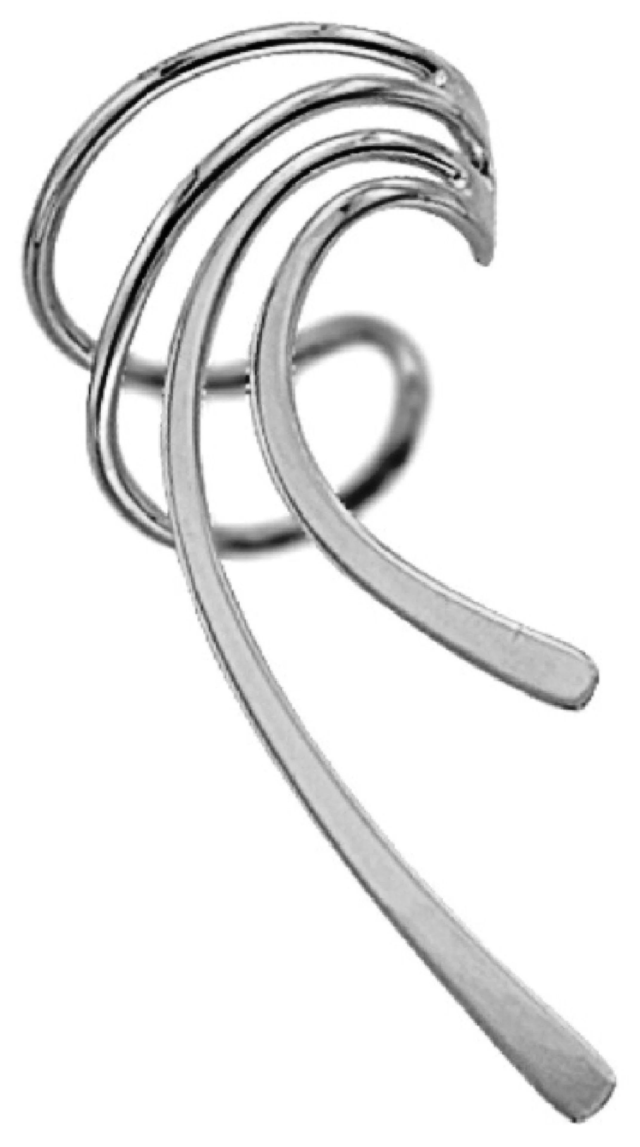 Beautifully Simple Classic Long Wave Ear Cuff / Jackets Solid