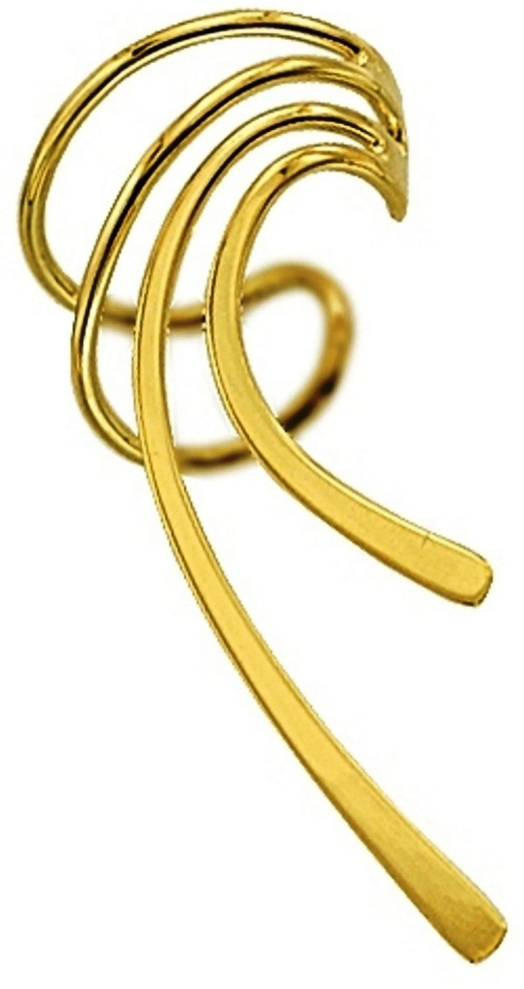 Beautifully Simple Classic Long Wave Ear Cuff / Jackets Solid