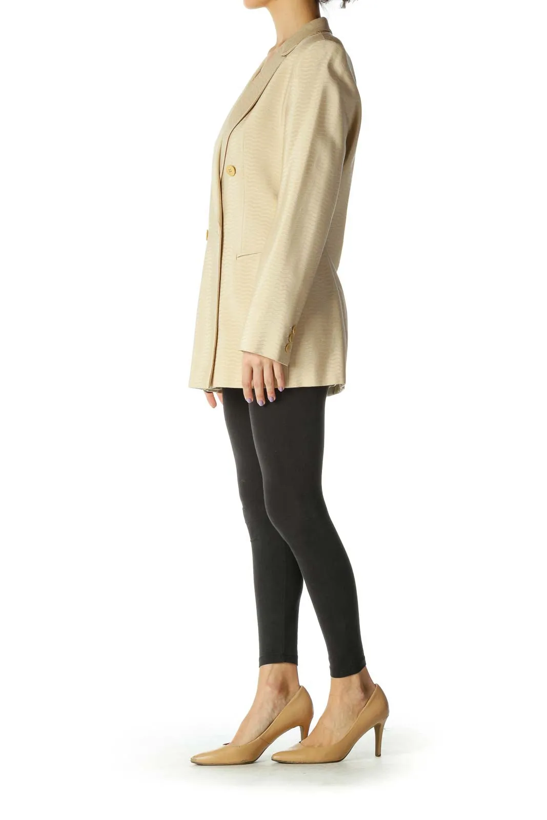 Beige Long Blazer