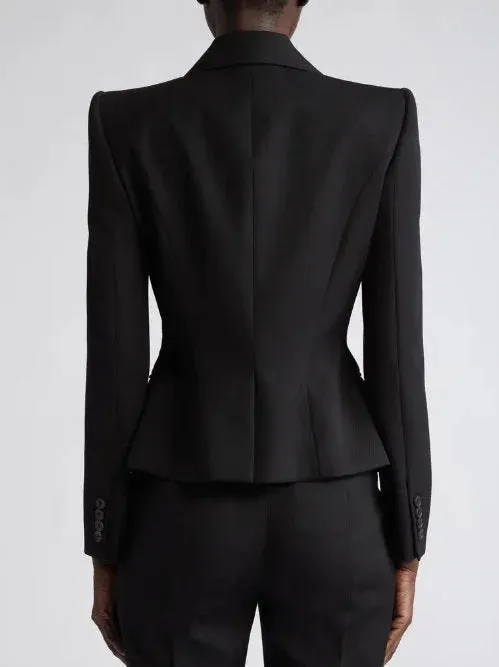 Black Double Zip Blazer Jacket