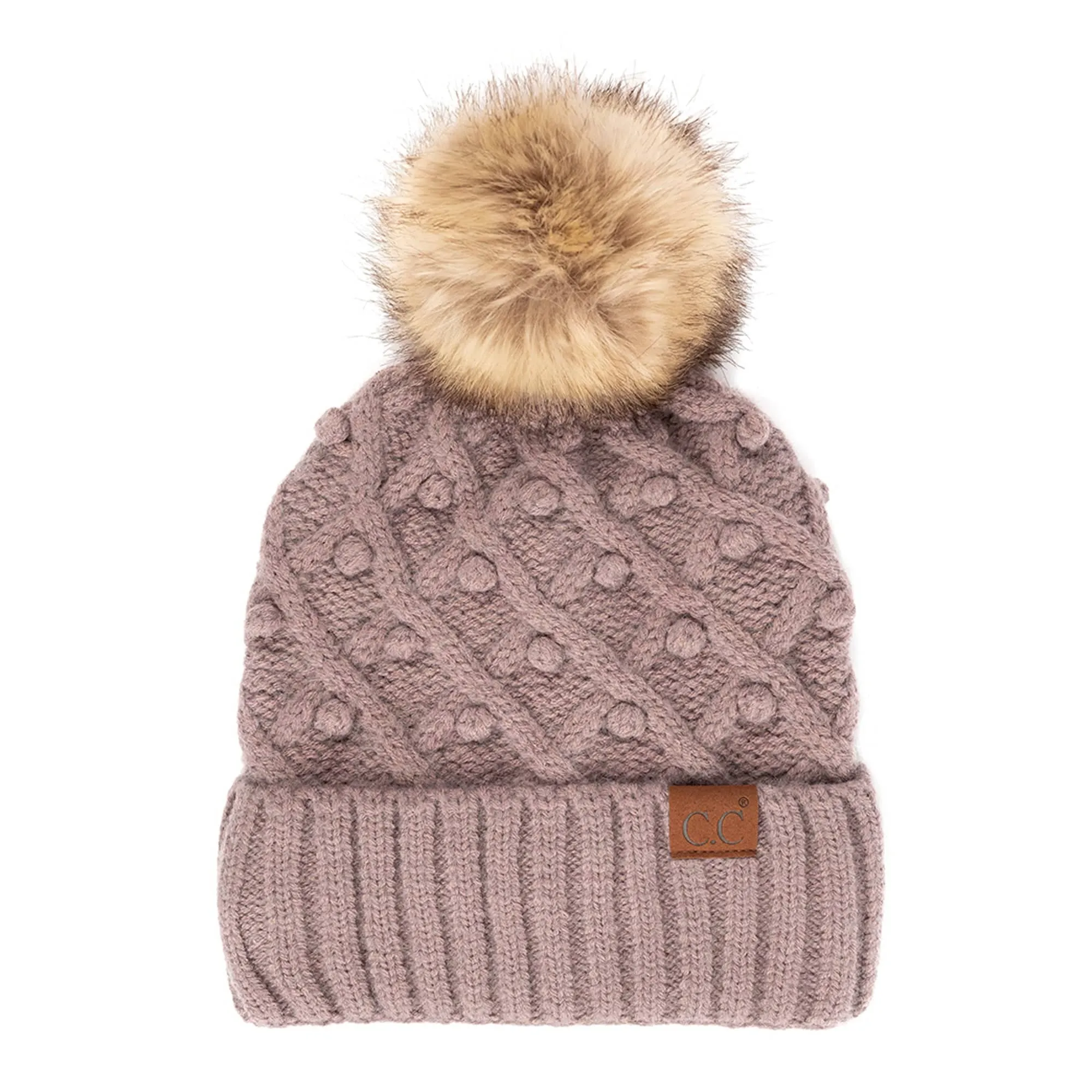 CC Crafted Pom Adult Teen Stretchy Beanies Hats