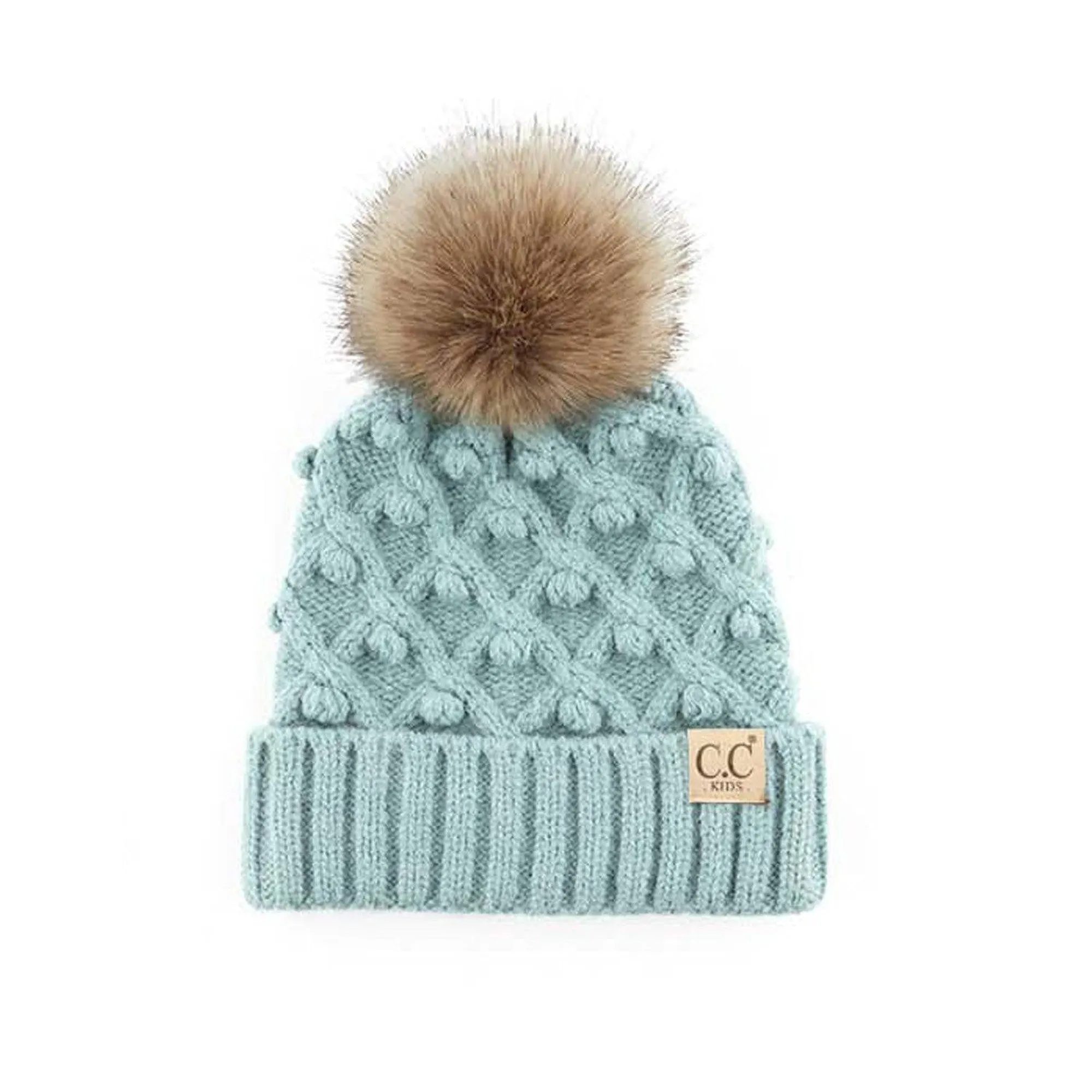 CC Crafted Pom Adult Teen Stretchy Beanies Hats