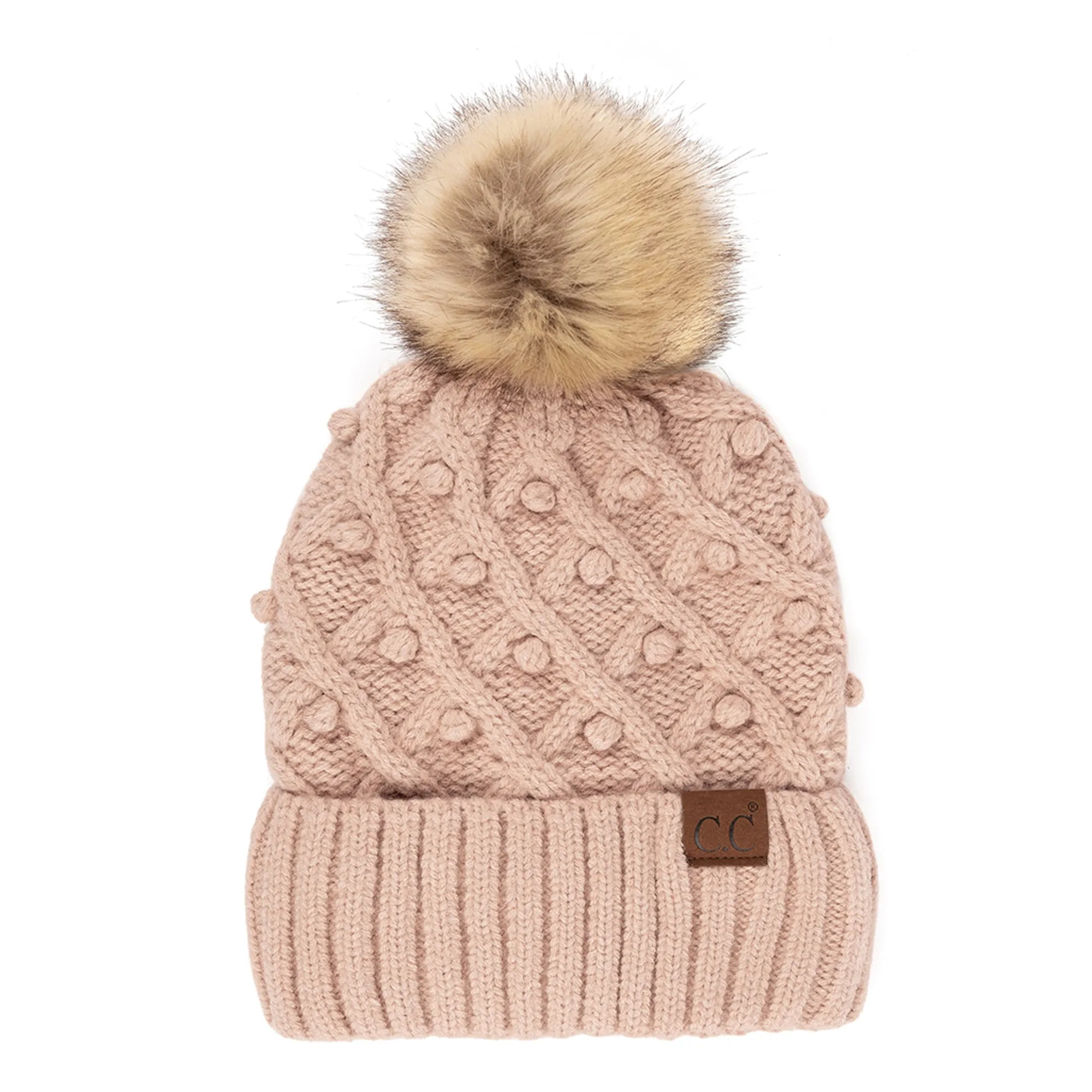 CC Crafted Pom Adult Teen Stretchy Beanies Hats