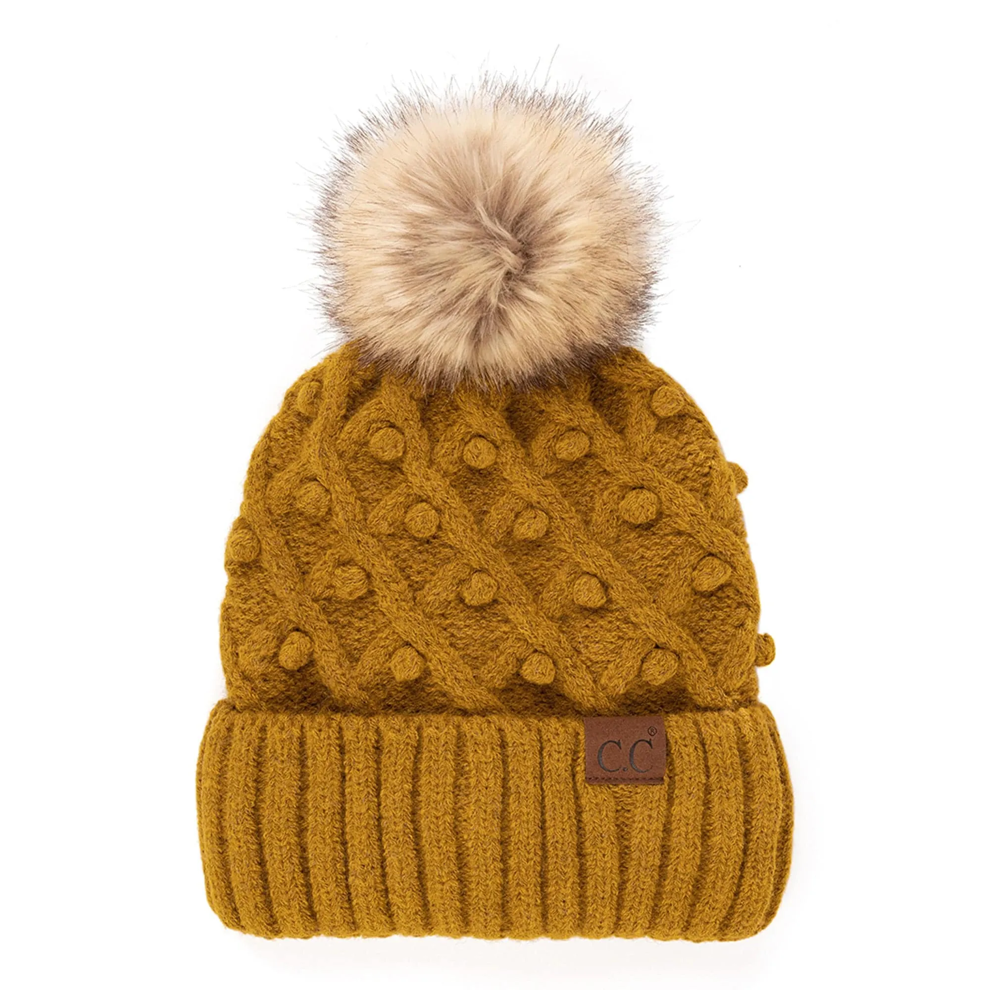 CC Crafted Pom Adult Teen Stretchy Beanies Hats
