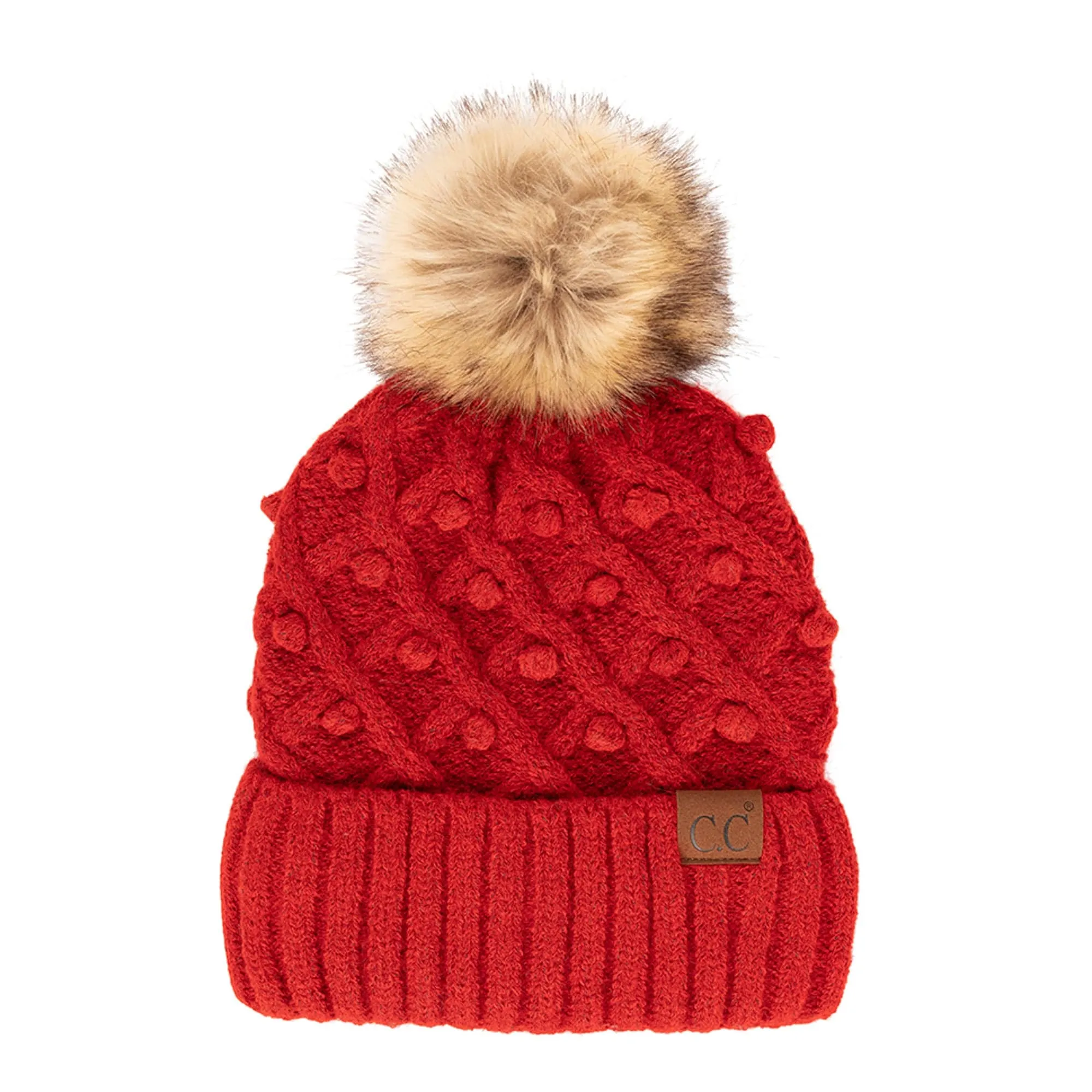 CC Crafted Pom Adult Teen Stretchy Beanies Hats