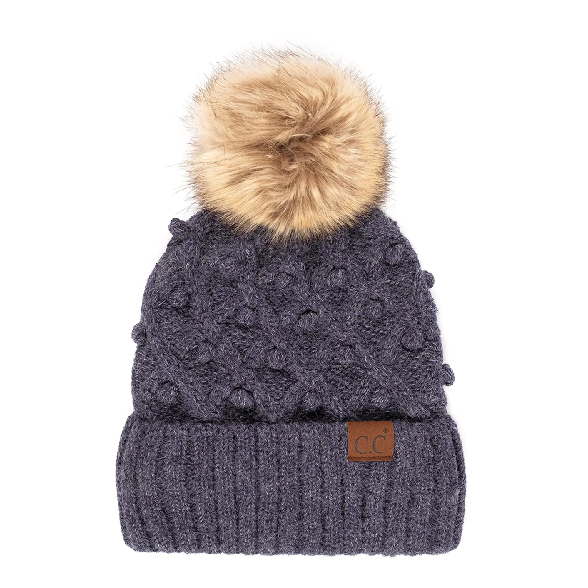 CC Crafted Pom Adult Teen Stretchy Beanies Hats