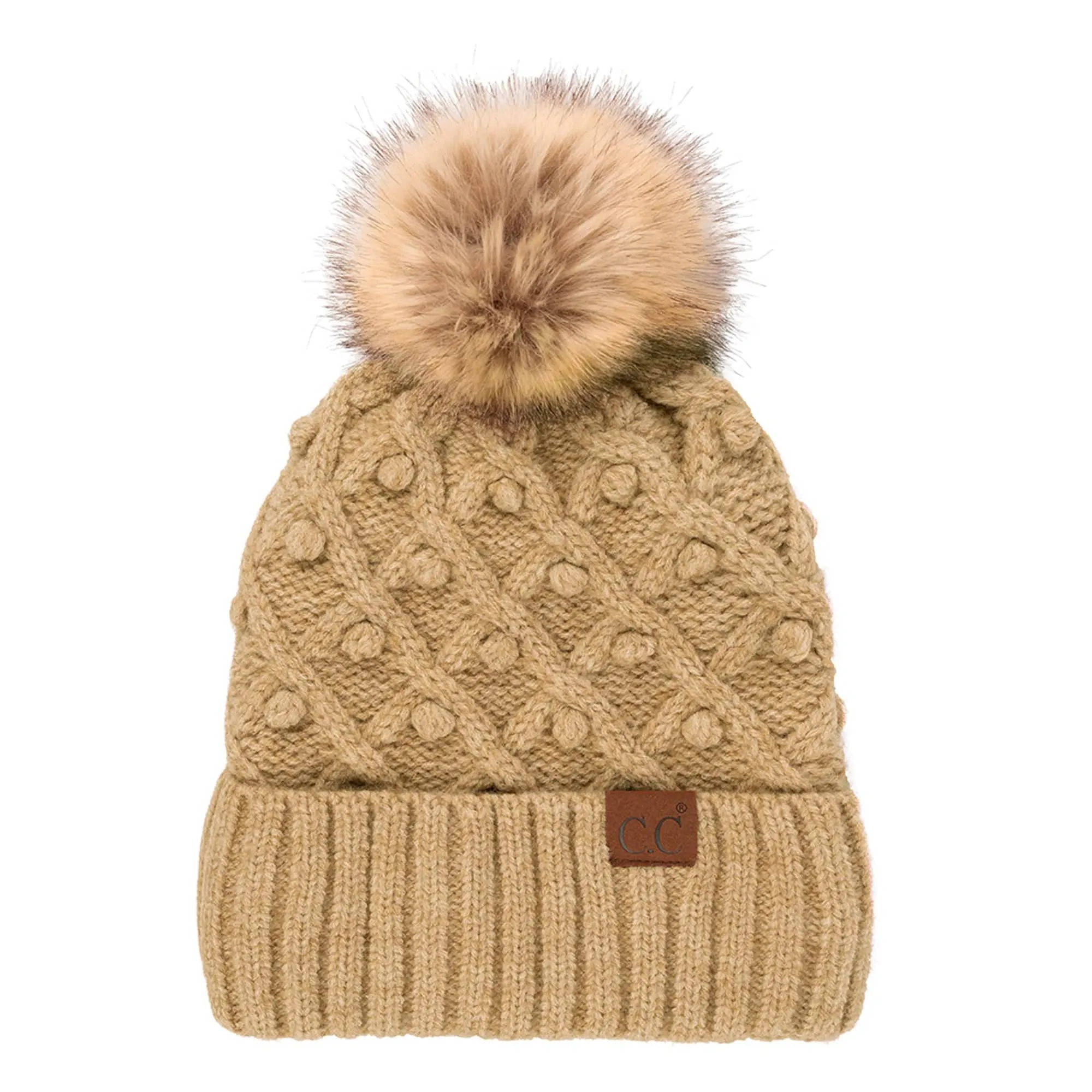 CC Crafted Pom Adult Teen Stretchy Beanies Hats