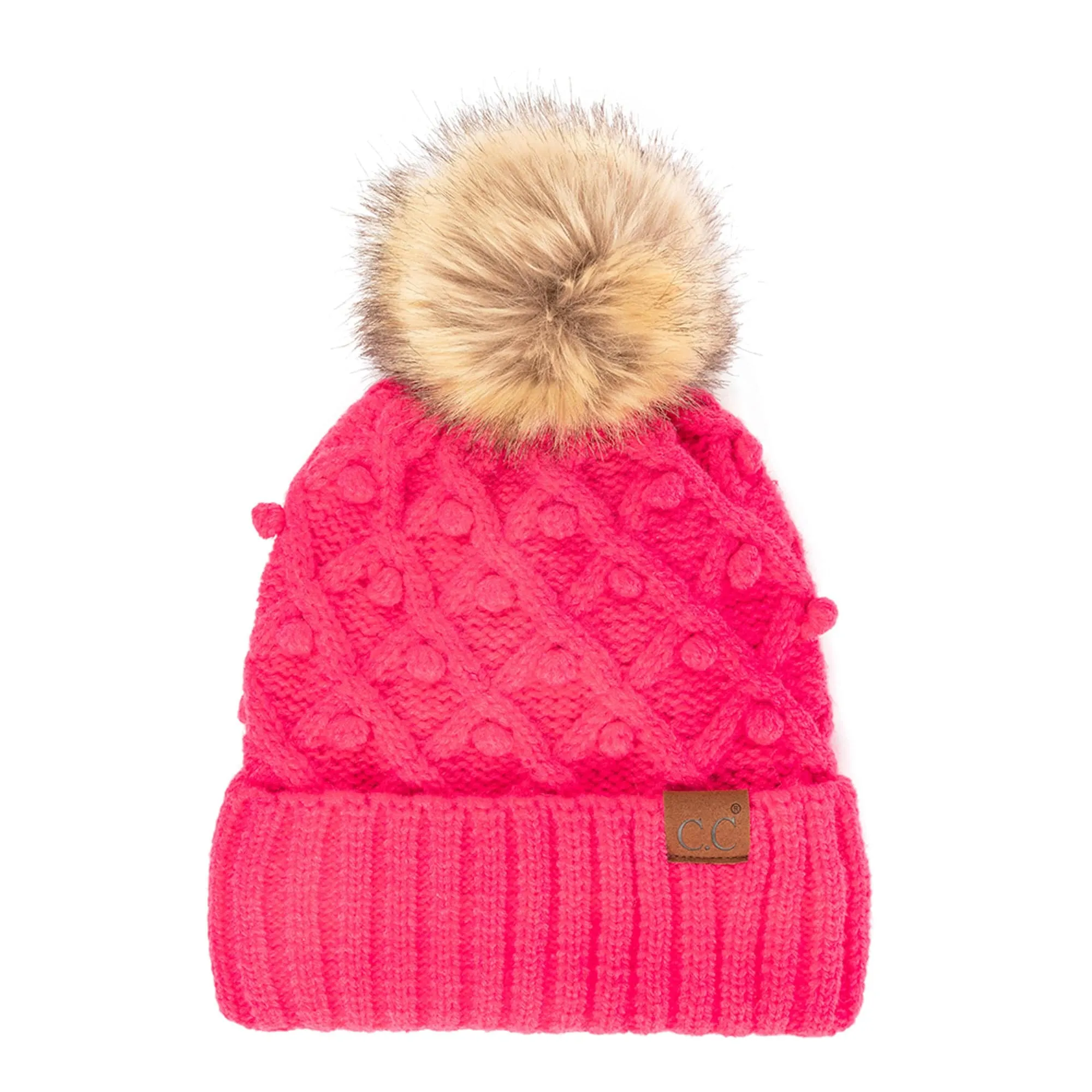 CC Crafted Pom Adult Teen Stretchy Beanies Hats