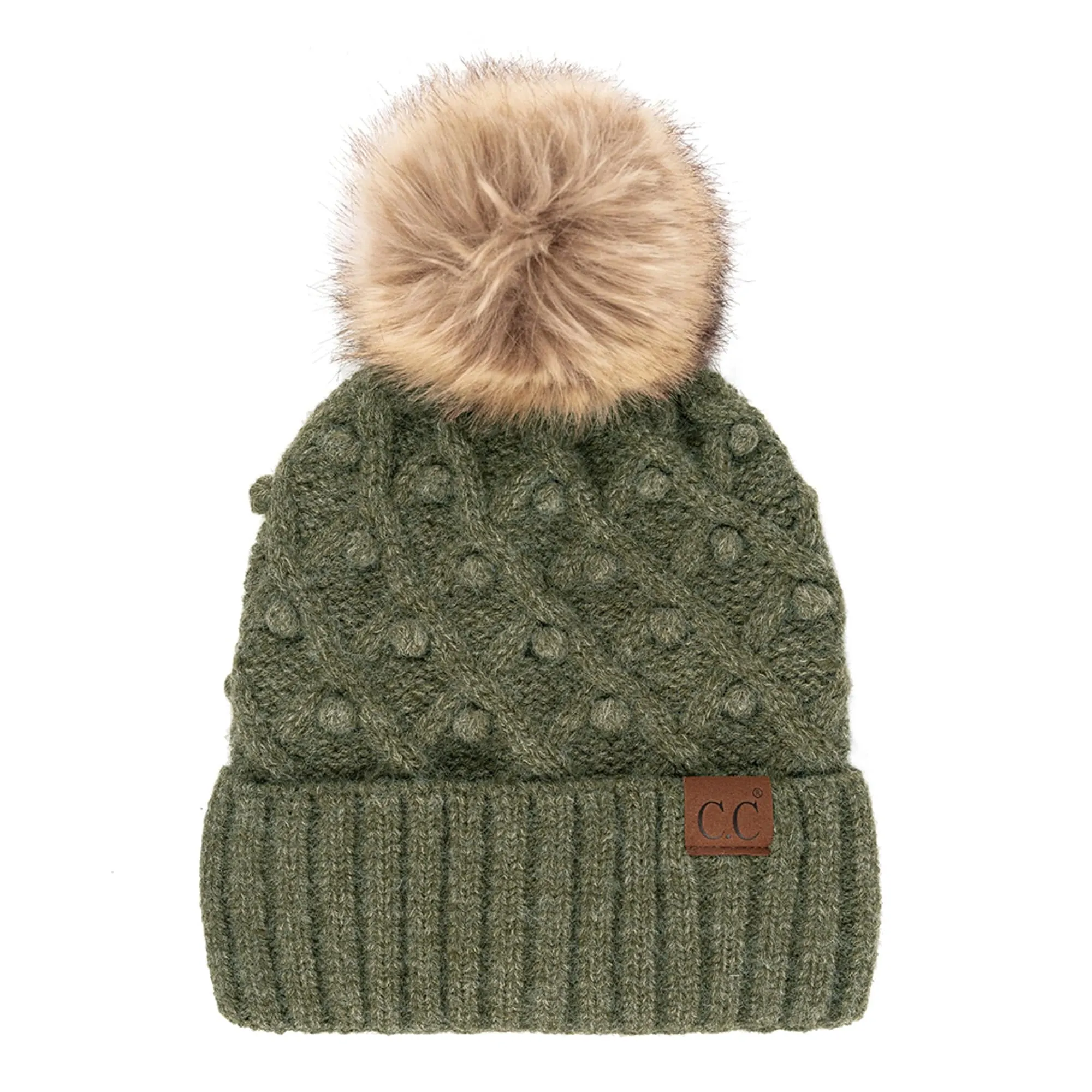 CC Crafted Pom Adult Teen Stretchy Beanies Hats