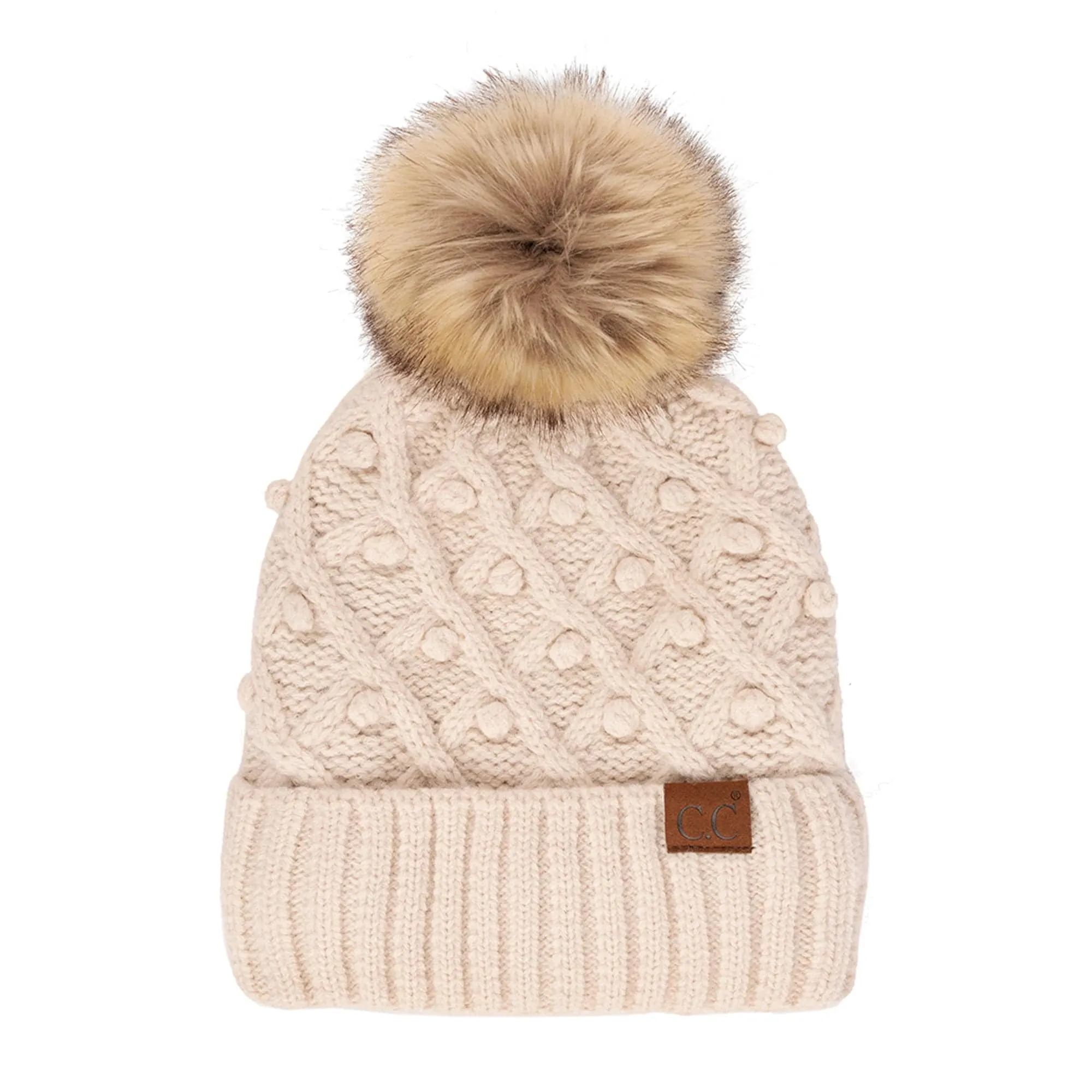CC Crafted Pom Adult Teen Stretchy Beanies Hats