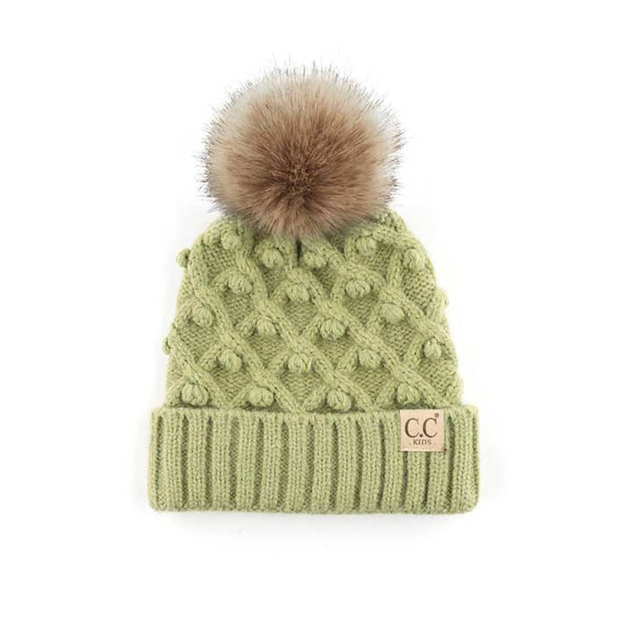 CC Crafted Pom Adult Teen Stretchy Beanies Hats