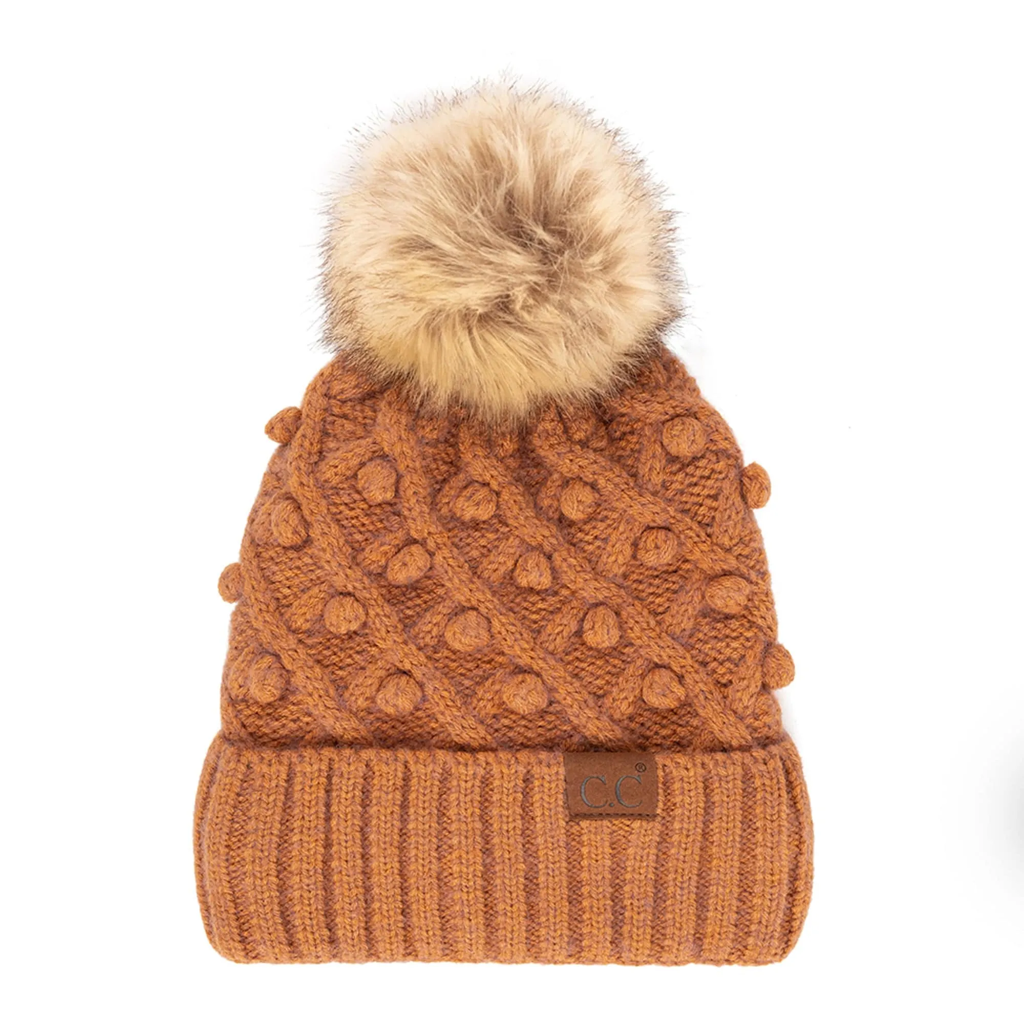 CC Crafted Pom Adult Teen Stretchy Beanies Hats