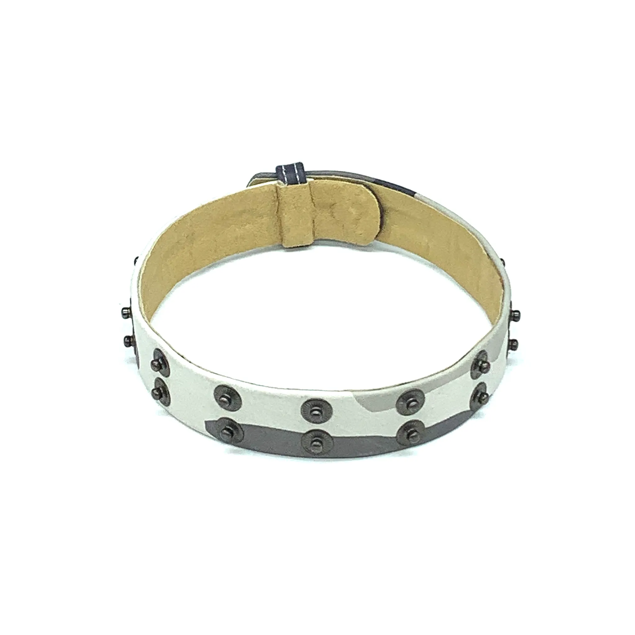 Christopher Augmon Nile Grey Camouflage Leather Choker and Wrist Wrap