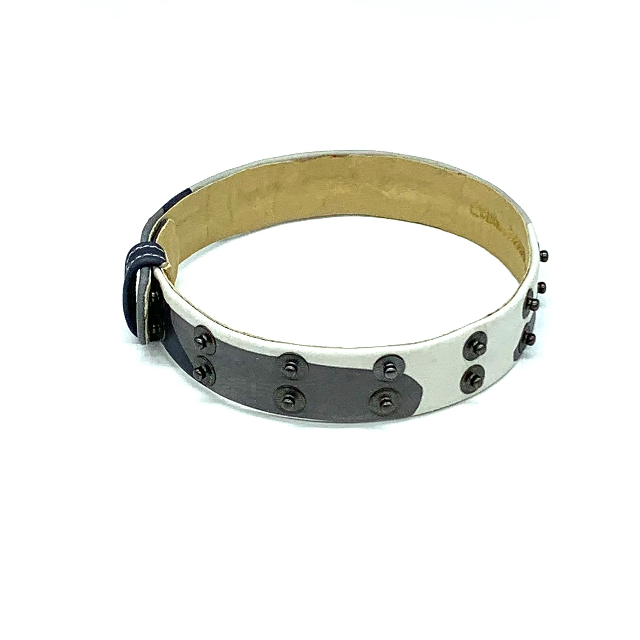 Christopher Augmon Nile Grey Camouflage Leather Choker and Wrist Wrap