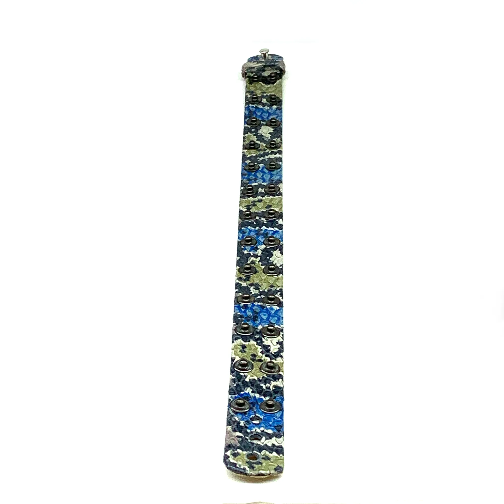 Christopher Augmon Nile Rainbow Water Snake Gunmetal Studded Choker and Wrist Wrap