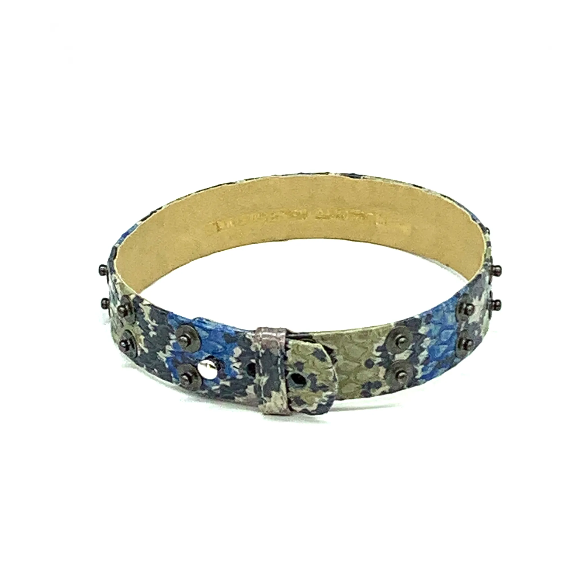 Christopher Augmon Nile Rainbow Water Snake Gunmetal Studded Choker and Wrist Wrap