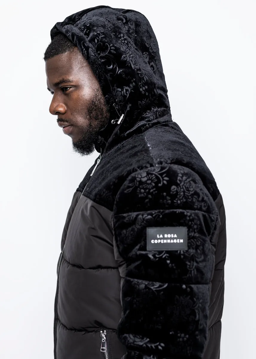 DOWN JACKET - BLACK VELVET PATTERN