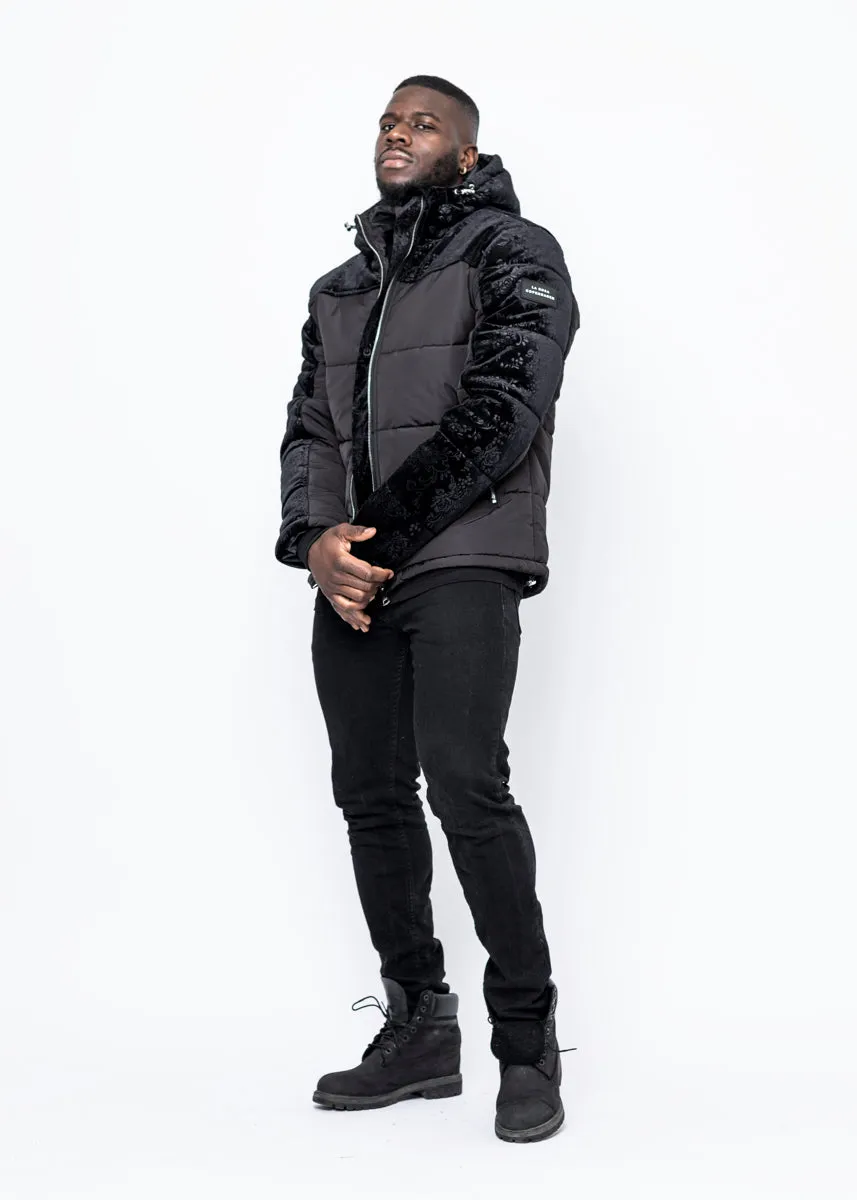 DOWN JACKET - BLACK VELVET PATTERN