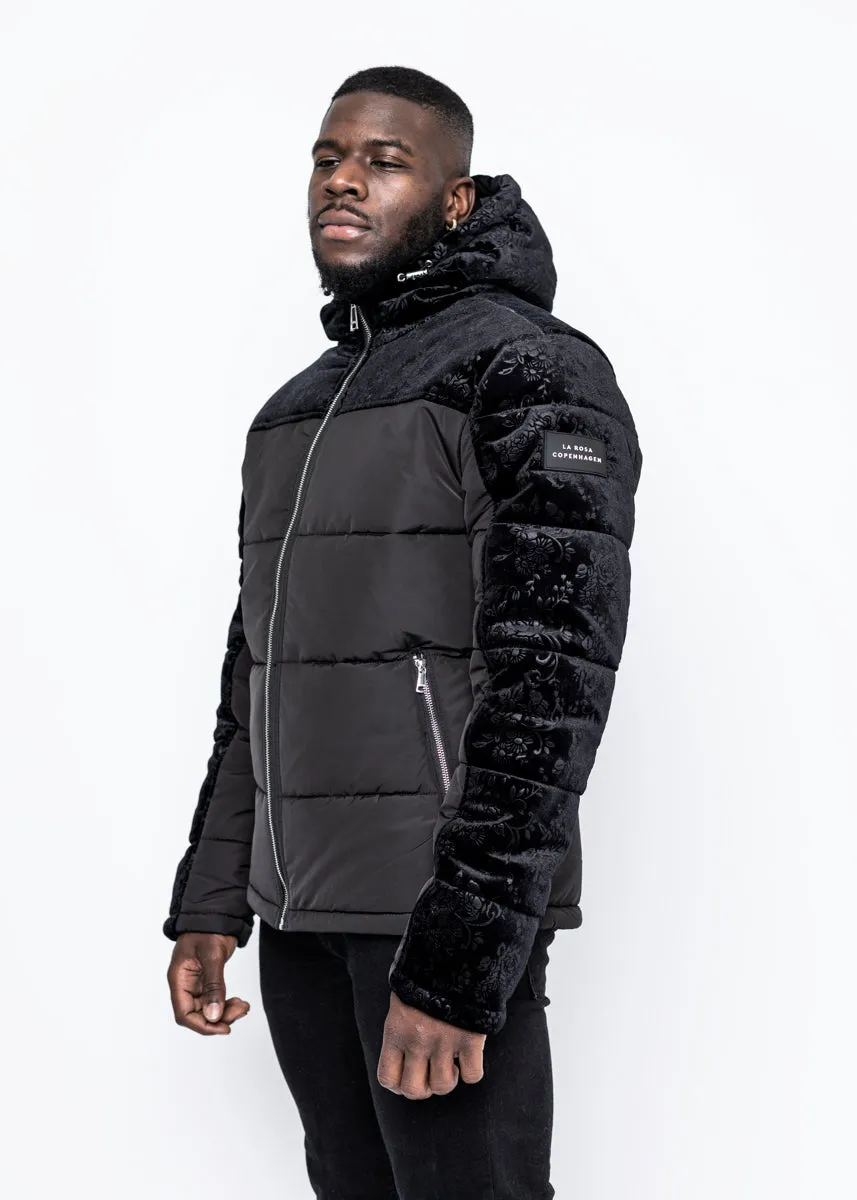 DOWN JACKET - BLACK VELVET PATTERN
