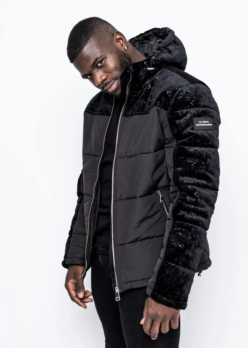 DOWN JACKET - BLACK VELVET PATTERN