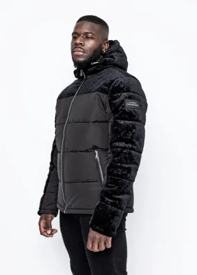 DOWN JACKET - BLACK VELVET PATTERN