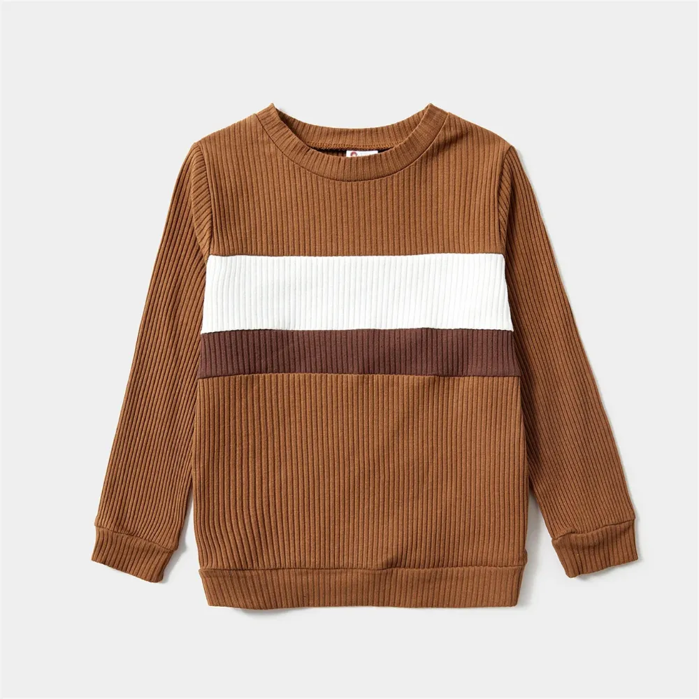Family Matching Plaid Dresses And Casual Sweatshirts Set