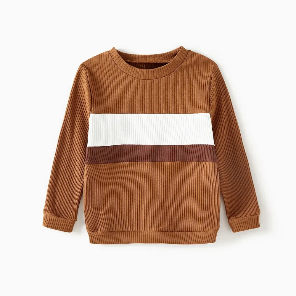 Family Matching Plaid Dresses And Casual Sweatshirts Set