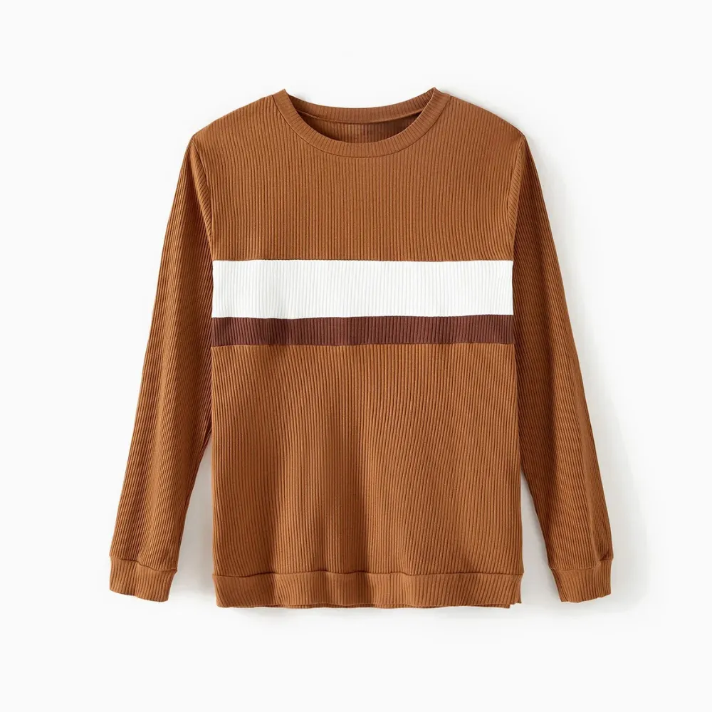 Family Matching Plaid Dresses And Casual Sweatshirts Set