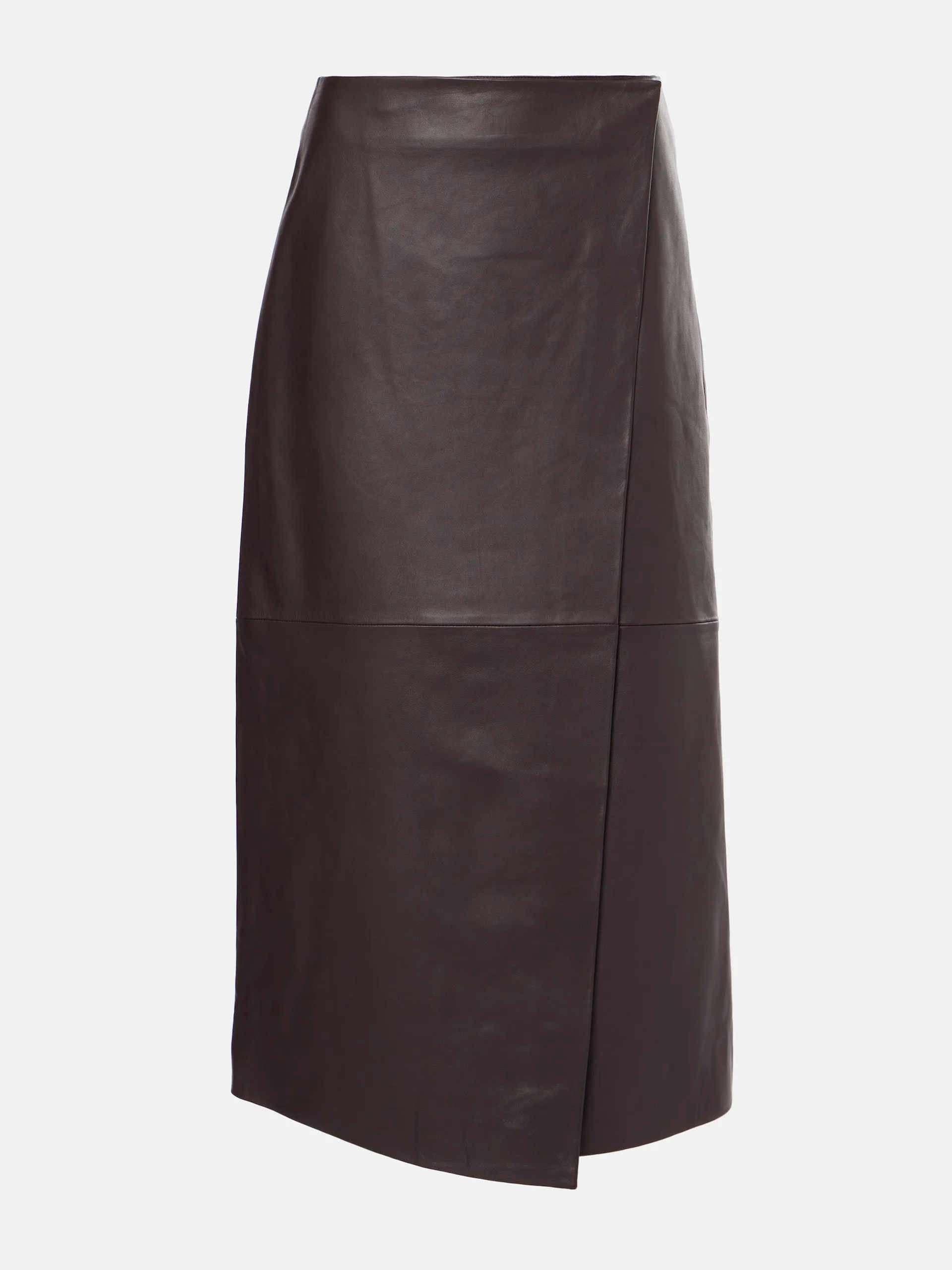 Hedi leather wrap skirt