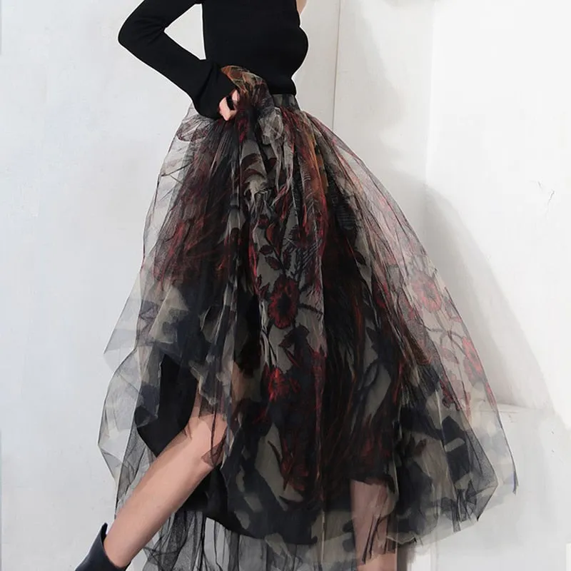 Into The Woods  Mesh Midi Skirt