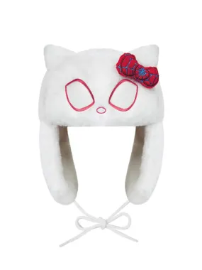 Kawaii Hello Kitty x Spider-Man Ushanka Hat (White)