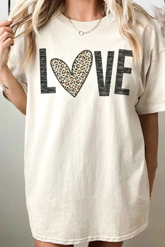 LEOPARD LOVE VALENTINE OVERSIZED TEE