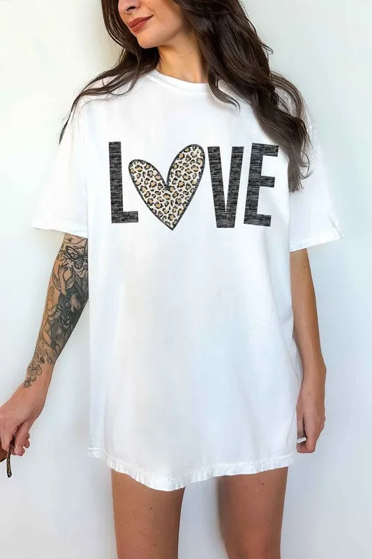 LEOPARD LOVE VALENTINE OVERSIZED TEE