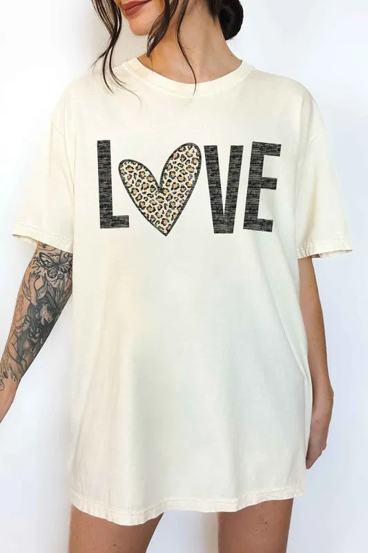 LEOPARD LOVE VALENTINE OVERSIZED TEE