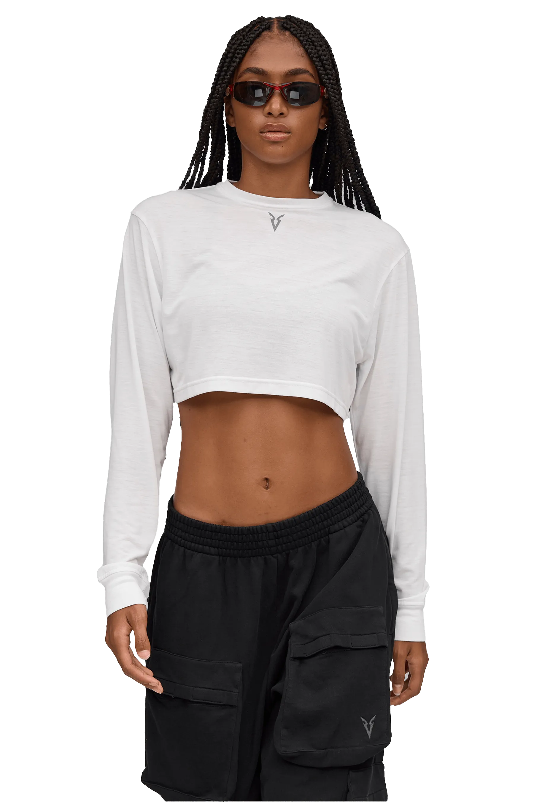 LONG SLEEVE BOXY T-SHIRT - Optic White