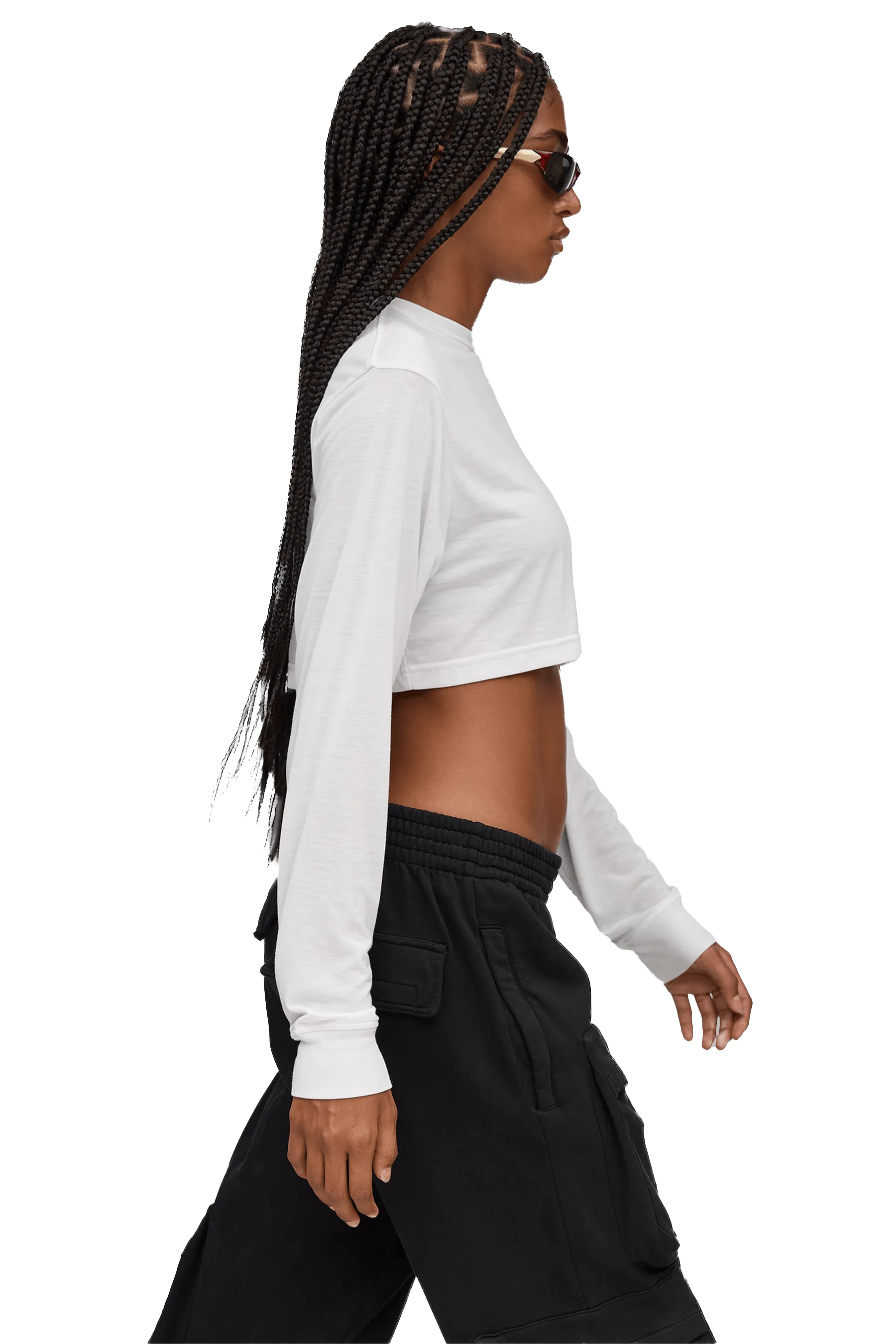 LONG SLEEVE BOXY T-SHIRT - Optic White
