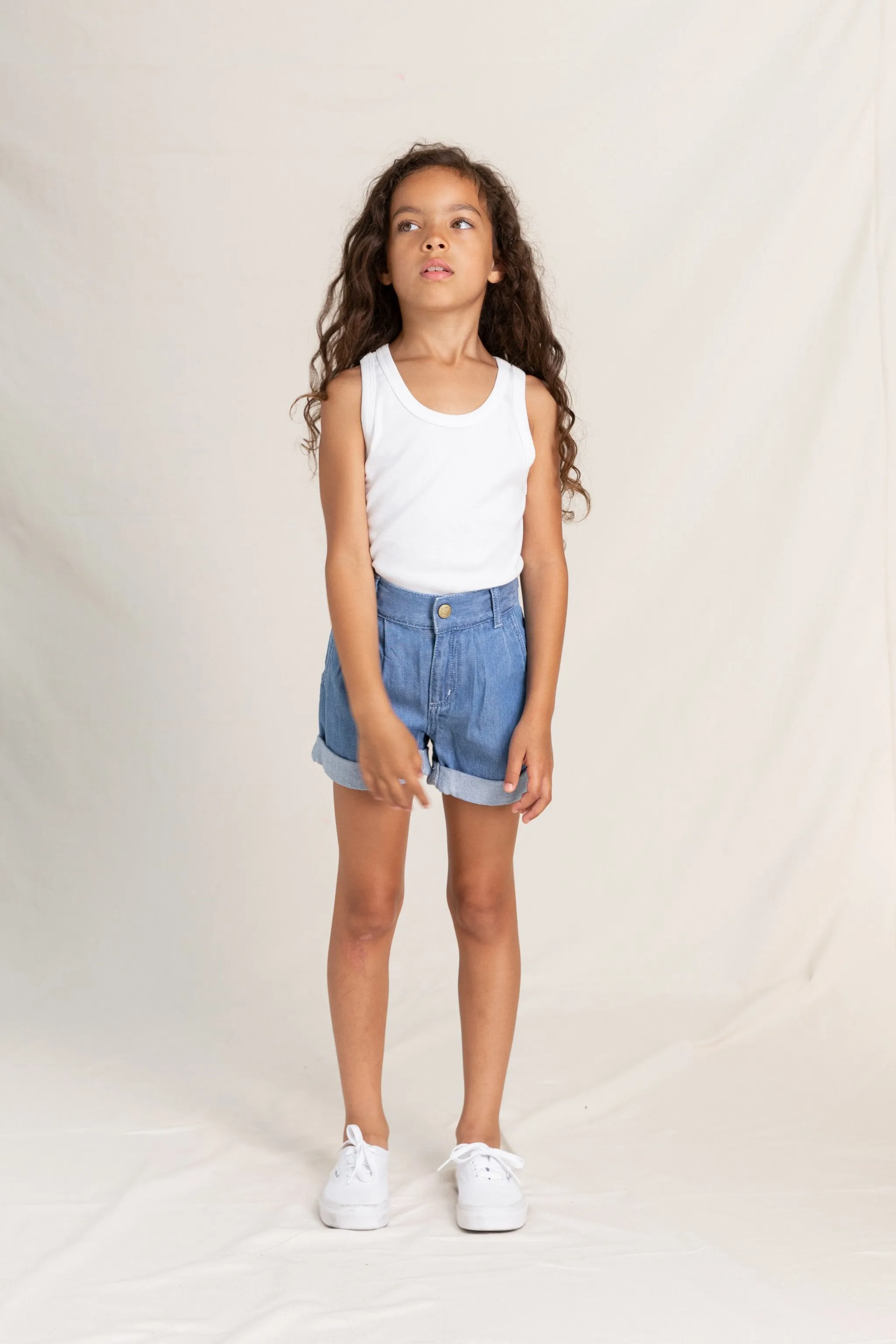 MARLIE Bleached Blue - Loose Fit Shorts