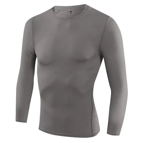 Men's Add Woollen Compression Tight Long sleeve Warm Thermal Running Tight T-Shirt Fitness Gym Soccer Jerseys Shirts Sportswear