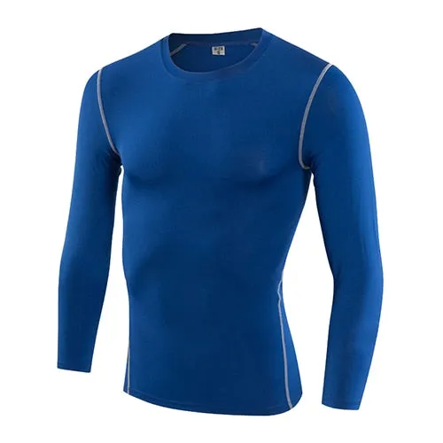 Men's Add Woollen Compression Tight Long sleeve Warm Thermal Running Tight T-Shirt Fitness Gym Soccer Jerseys Shirts Sportswear