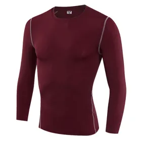 Men's Add Woollen Compression Tight Long sleeve Warm Thermal Running Tight T-Shirt Fitness Gym Soccer Jerseys Shirts Sportswear