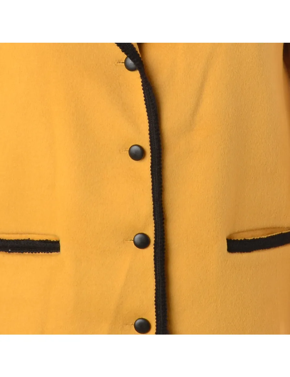 Mustard Blazer With Black Trim