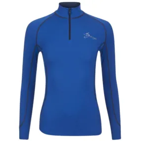 'My LeMieux' Long Sleeve 1/4 Zip Base Layer in Benetton Blue - Women's Large