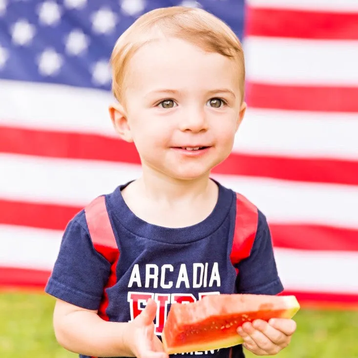 ORIGINAL Firefighter Personalized Navy Toddler Shirt (ONLY)